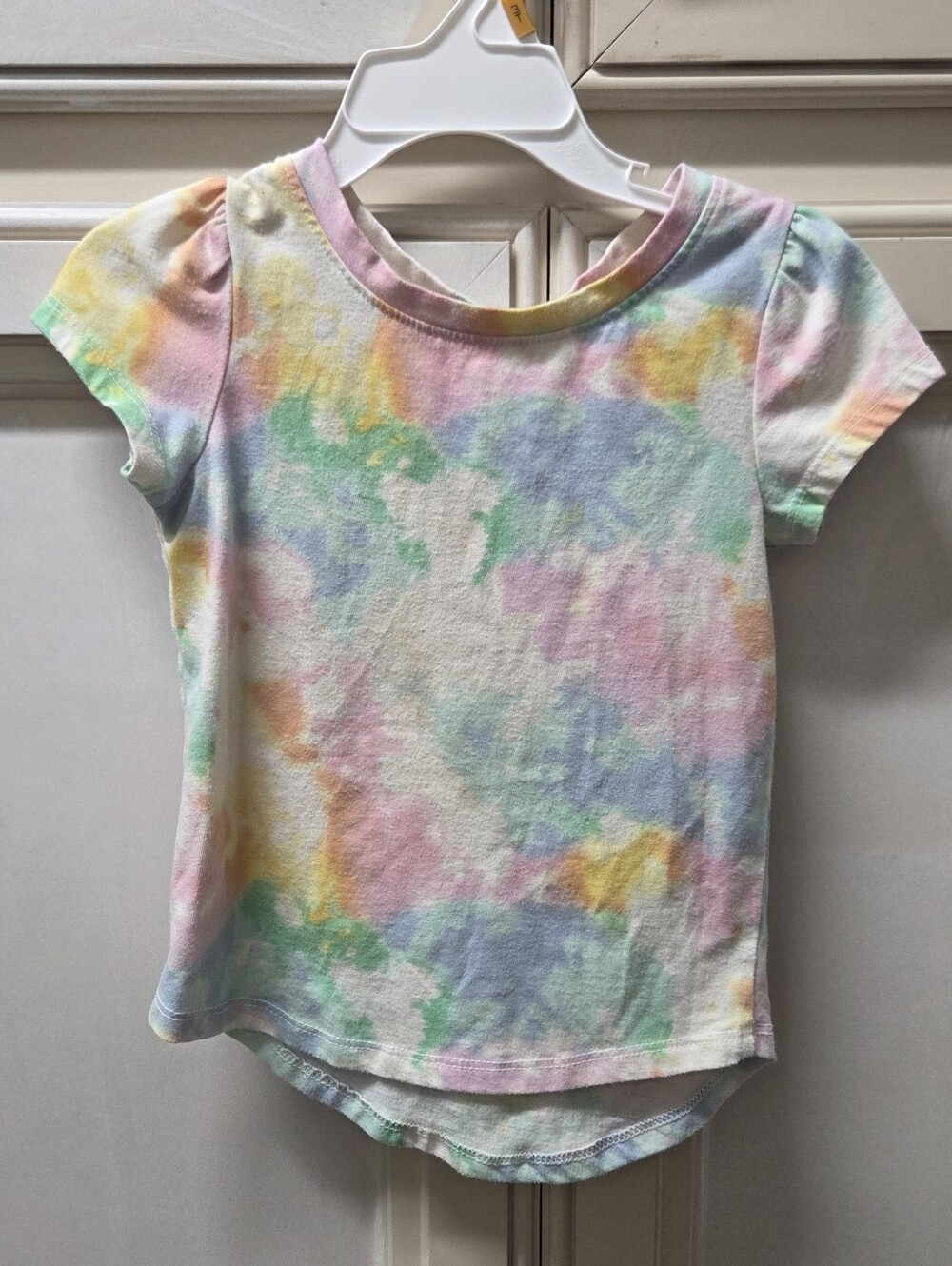 Cat & Jack Pastel Tie-Dye Short Sleeve Tee - Pink, Yellow, Green, Blue Size 2T